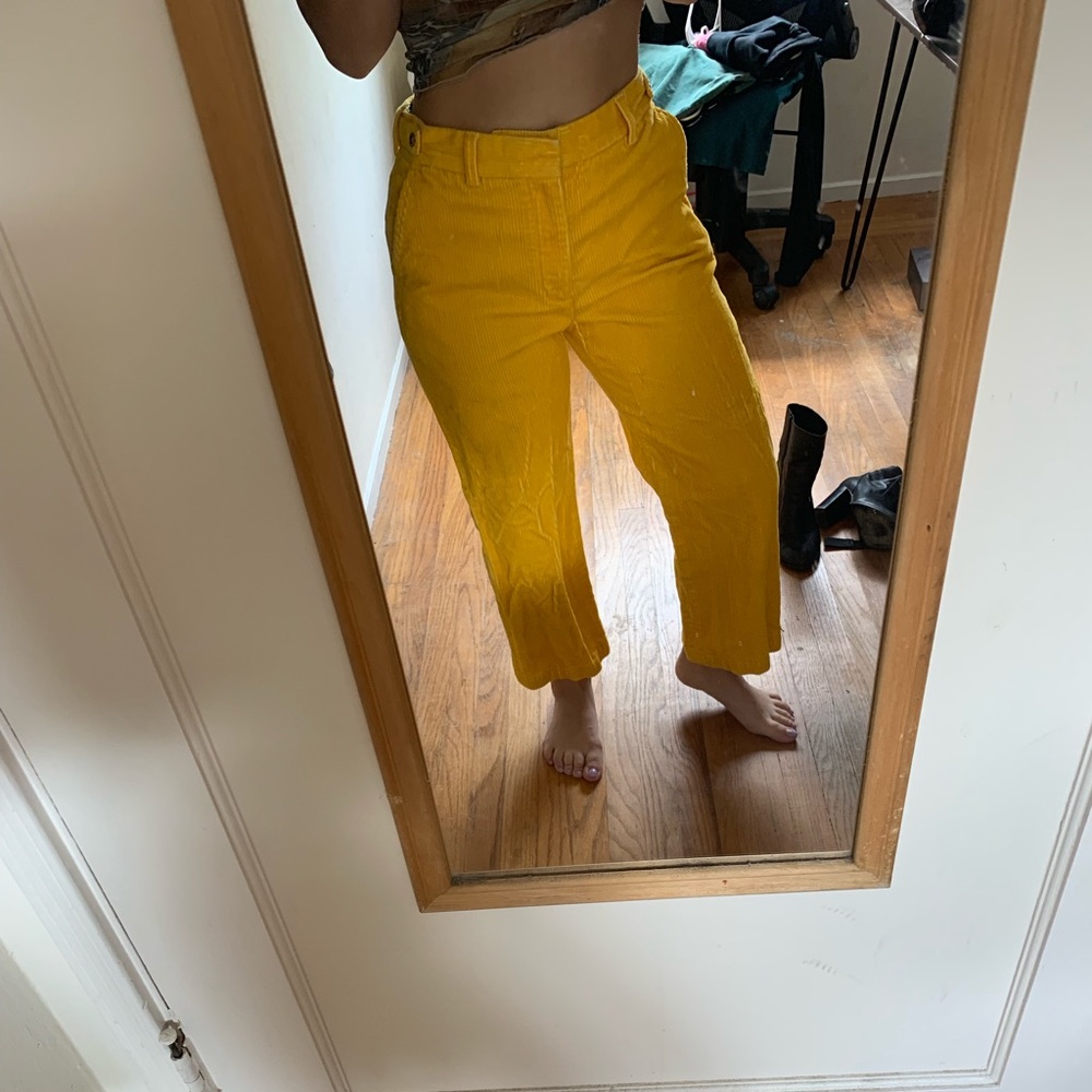 Yellow corduroy crop pants, boys size 16